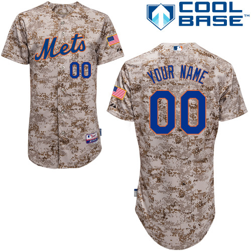 Customized New York Mets MLB Jersey-Men's Authentic Alternate Camo Cool Base Baseball Jersey
